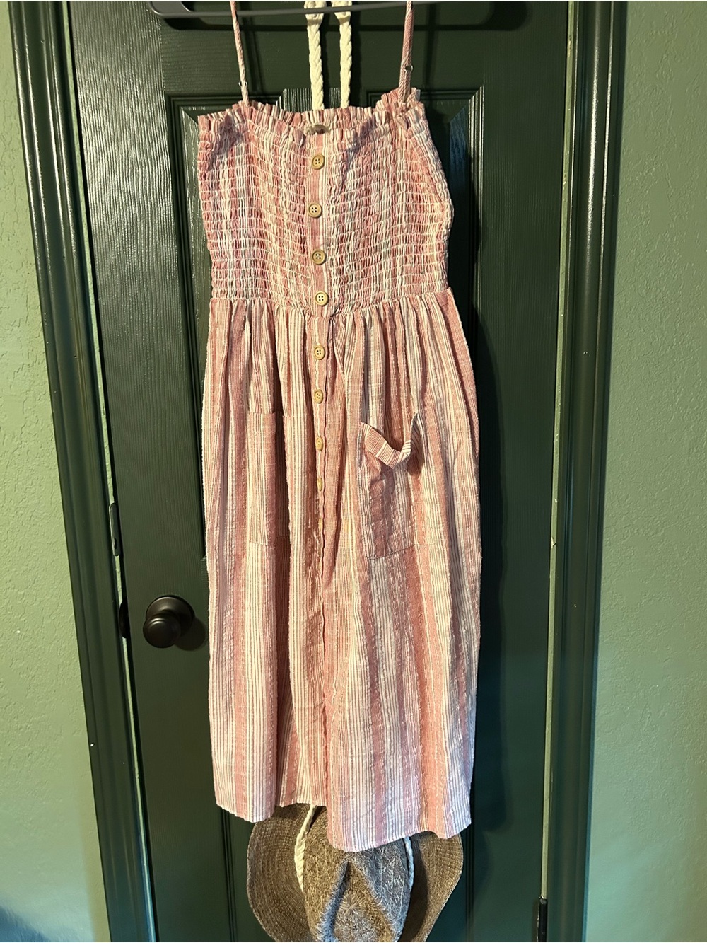 easel Pink and Cream Striped Sundress